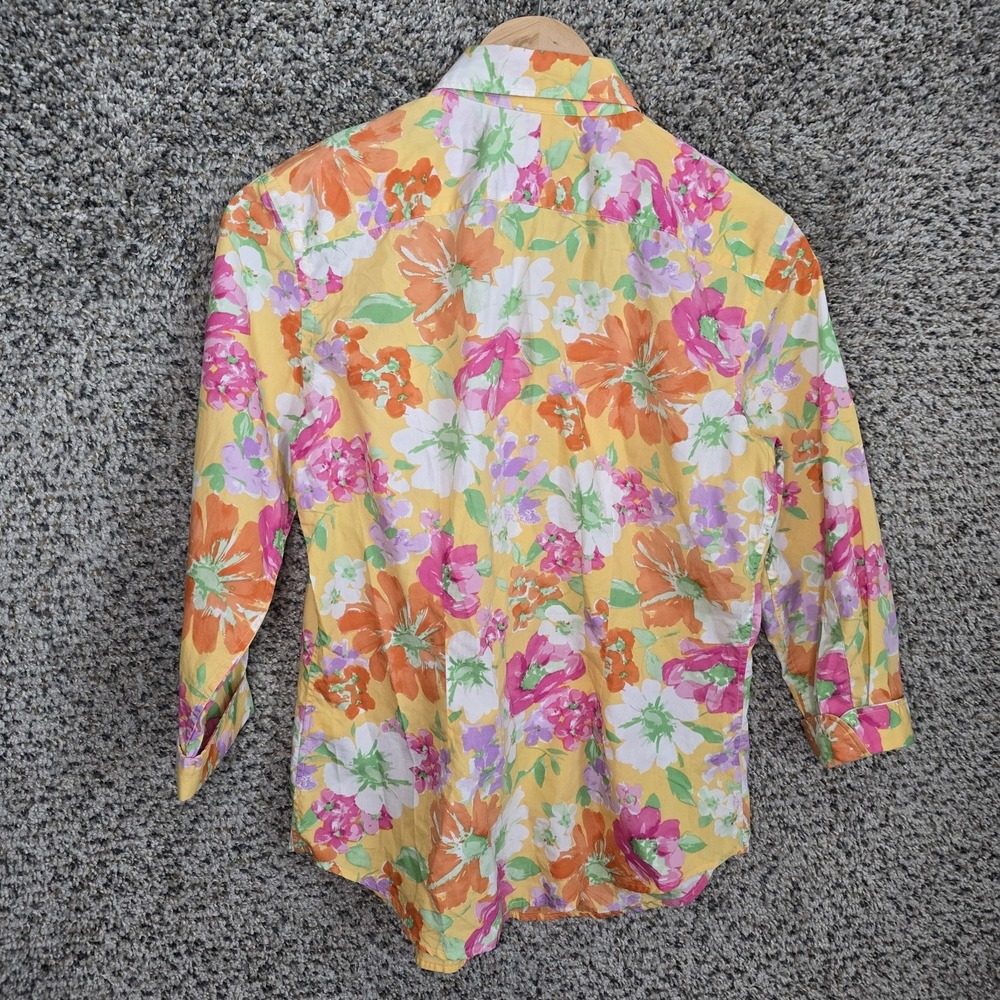 Chaps Top Womens Small Multicolored Button Up Floral Print Blouse‎ Cotton Ladies - Picture 7 of 7
